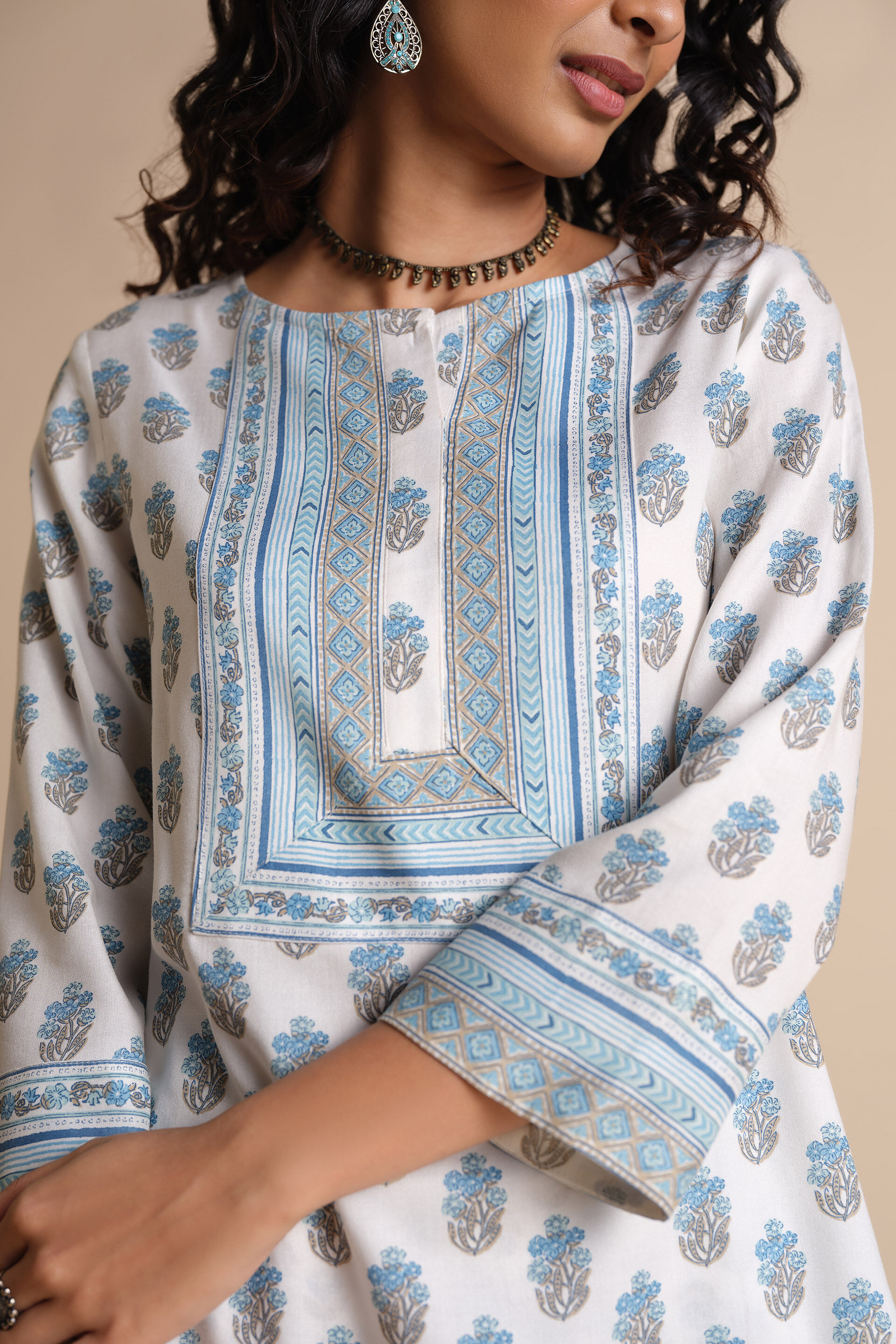 Noora Kurta Set, White, image 5